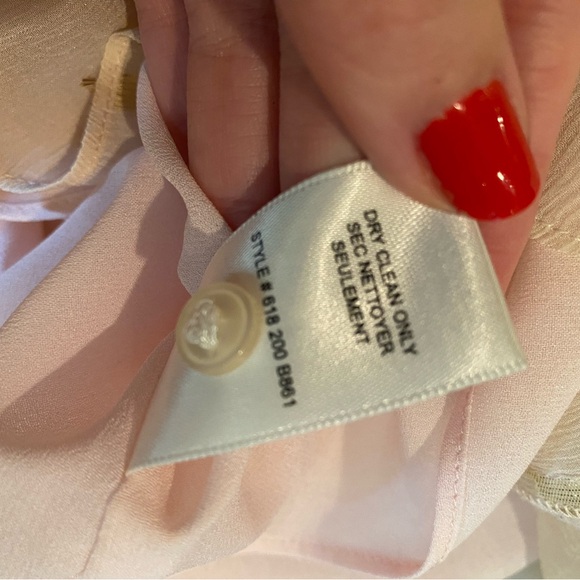 Rebecca Taylor 100% silk pink and metallic dot bohemian peasant blouse | 0 - Picture 8 of 8